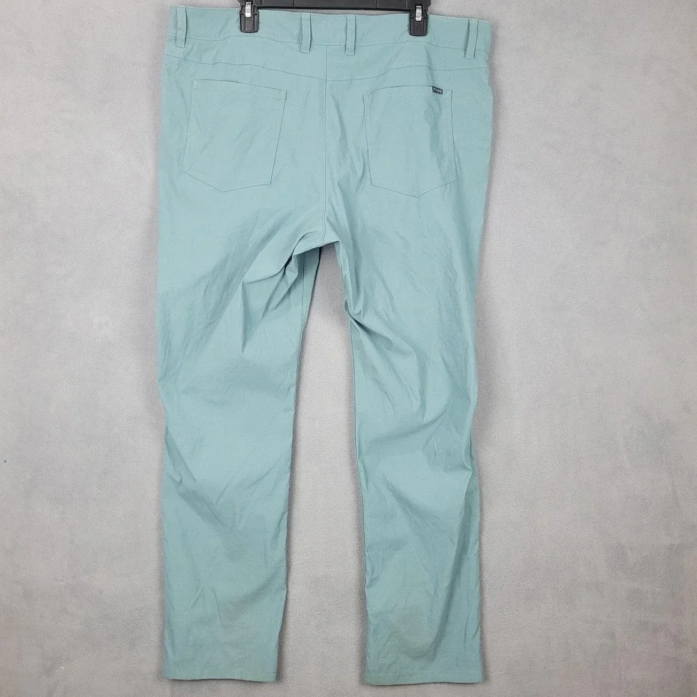 Columbia Pants Mens 38x32 Seafoam Green Stretch Nylon Hiking Outdoor 5‎ Pocket